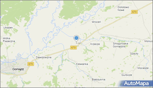 mapa Kolonia Krzecze, Kolonia Krzecze na mapie Targeo